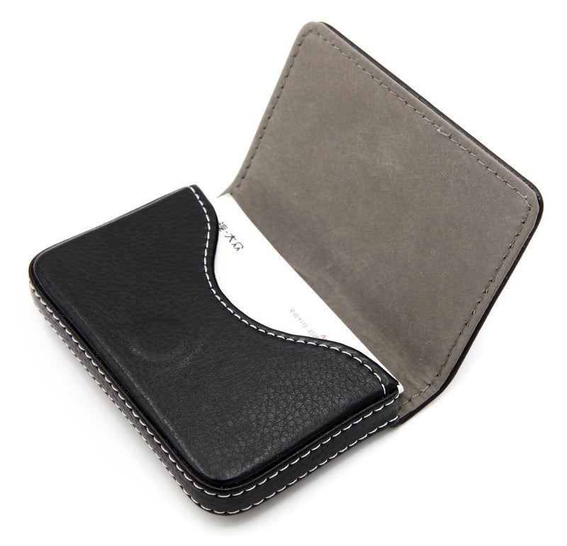 AI-DEE RFID Blocking Wallet - Minimalist Leather Business Credit Card Holder - Black - Image 1