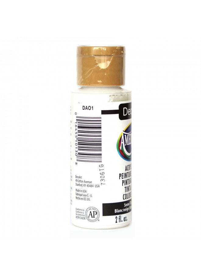 DecoArt Americana Acrylics - Snow (Titanium White) White, 2 fl oz - Image 2