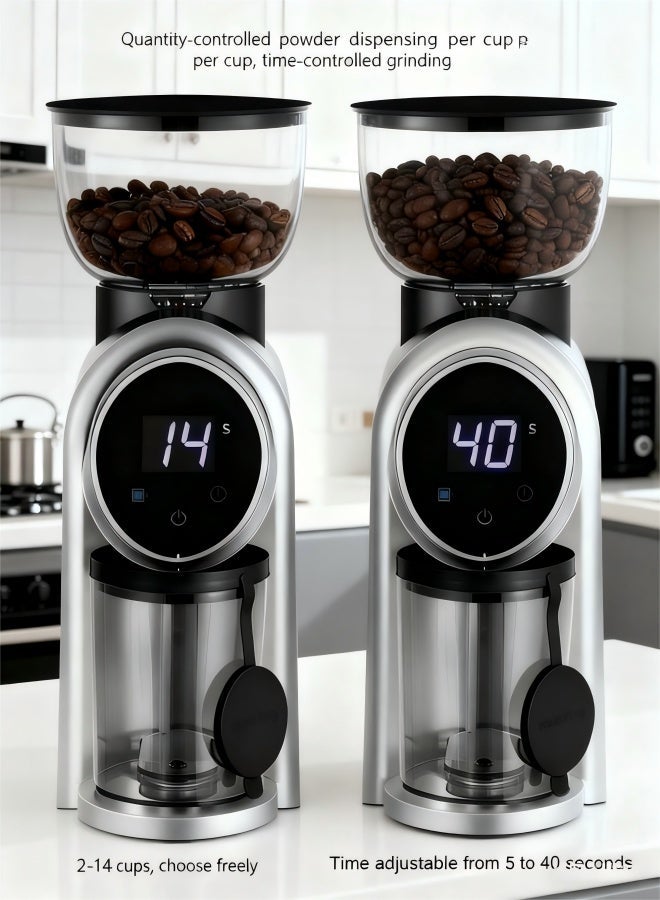 X spring 25-Speed Adjustable Electric Coffee Grinder with 5-40s Timer & 2-14 Cup Capacity | Super Silent Burr Grinder for Home/Barista - Image 5