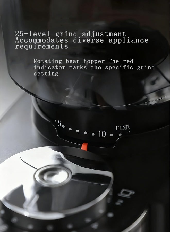 X spring 25-Speed Adjustable Electric Coffee Grinder with 5-40s Timer & 2-14 Cup Capacity | Super Silent Burr Grinder for Home/Barista - Image 2
