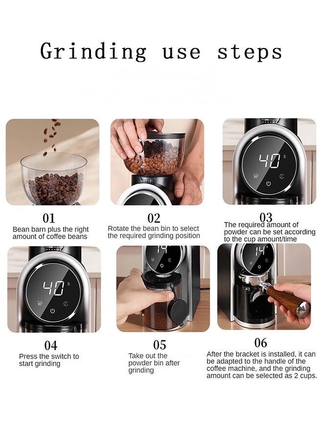 X spring 25-Speed Adjustable Electric Coffee Grinder with 5-40s Timer & 2-14 Cup Capacity | Super Silent Burr Grinder for Home/Barista - Image 4