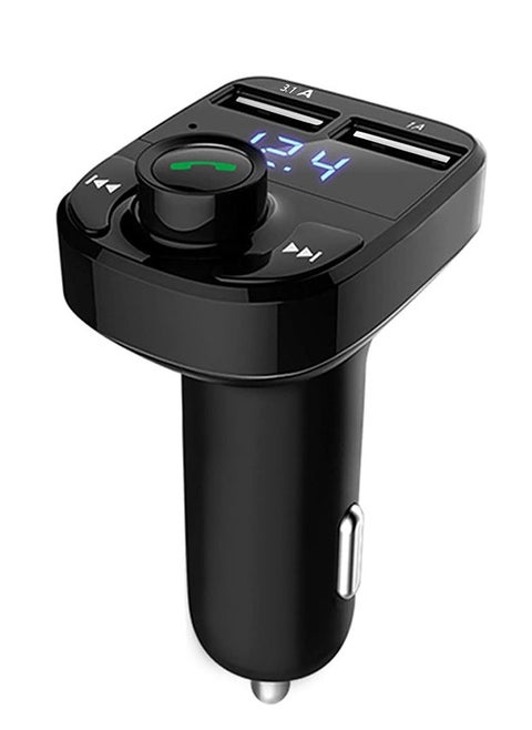 Wireless FM Transmitter and Car Charger With RGB Light, Flash Energy, in-car charger with Bluetooth FM Transmitter Car Radio Adapter Bluetooth Transmitter for Car Radio Handsfree 2 USB Ports Car Music Player Supports TF Card USB Disk