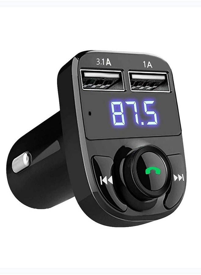 Wireless FM Transmitter and Car Charger With RGB Light, Flash Energy, in-car charger with Bluetooth FM Transmitter Car Radio Adapter Bluetooth Transmitter for Car Radio Handsfree 2 USB Ports Car Music Player Supports TF Card USB Disk