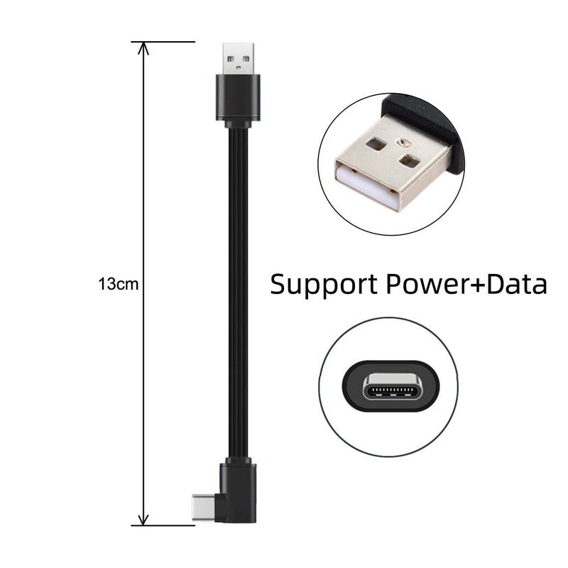 سي واي كابل بطول 13 سم USB 2.0 من نوع A ذكر إلى USB-C من نوع C بزاوية 90 درجة يسار/يمين مسطح ورفيع من نوع FPC لهاتف FPV Disk - Image 5