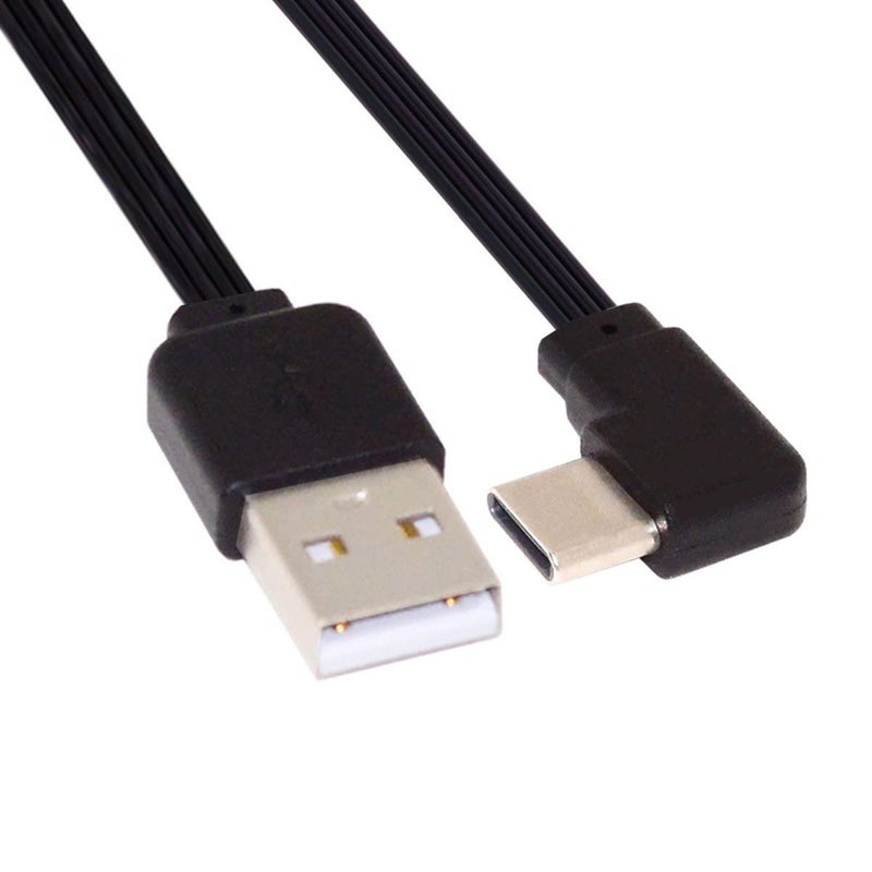 سي واي كابل بطول 13 سم USB 2.0 من نوع A ذكر إلى USB-C من نوع C بزاوية 90 درجة يسار/يمين مسطح ورفيع من نوع FPC لهاتف FPV Disk - Image 1