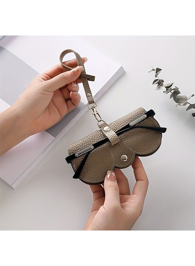 منظم نظارات شمسية، حقيبة جلدية للنظارات قابلة للارتداء، حقيبة نظارات محمولة مع حبل، حقيبة تخزين خارجية للرجال والنساء (لون القهوة) - Image 4