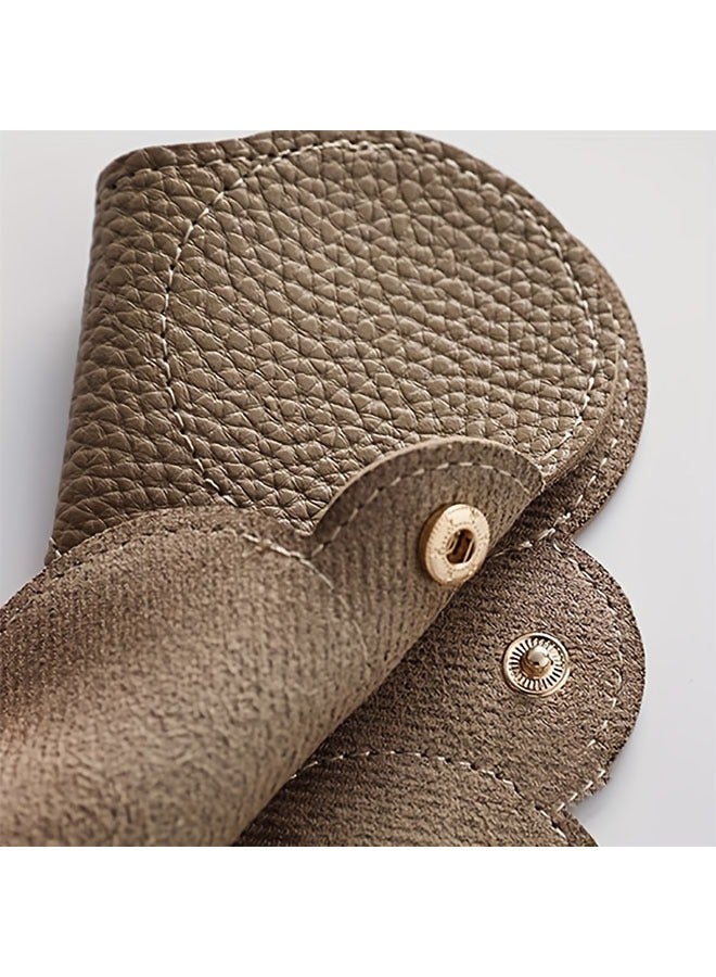 منظم نظارات شمسية، حقيبة جلدية للنظارات قابلة للارتداء، حقيبة نظارات محمولة مع حبل، حقيبة تخزين خارجية للرجال والنساء (لون القهوة) - Image 3