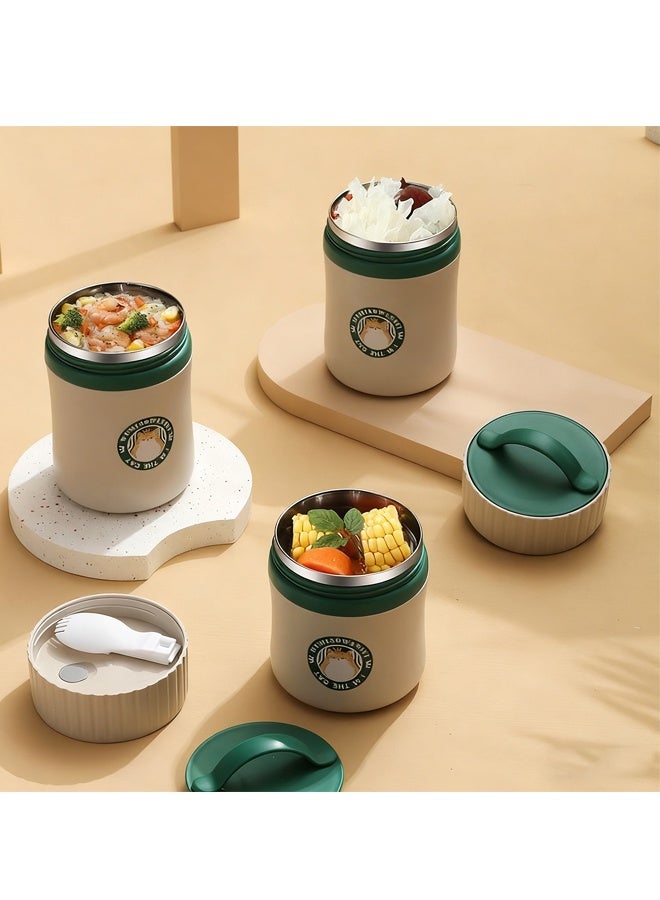 هومستر فولاذ المقاوم للصدأ صندوق الغداء حاوية ، 3-طبقة معزولة صندوق بنتو الميكروويف صحن الحساء الآمن للبالغين ، حاوية الأغذية الحرارية لمدرسة عمال المكاتب ، نزهة ، في الهواء الطلق (580 مل) - Image 5