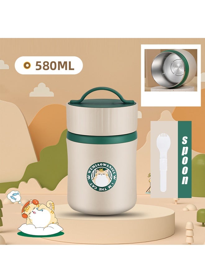 هومستر فولاذ المقاوم للصدأ صندوق الغداء حاوية ، 3-طبقة معزولة صندوق بنتو الميكروويف صحن الحساء الآمن للبالغين ، حاوية الأغذية الحرارية لمدرسة عمال المكاتب ، نزهة ، في الهواء الطلق (580 مل) - Image 1