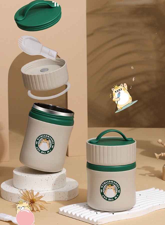 هومستر فولاذ المقاوم للصدأ صندوق الغداء حاوية ، 3-طبقة معزولة صندوق بنتو الميكروويف صحن الحساء الآمن للبالغين ، حاوية الأغذية الحرارية لمدرسة عمال المكاتب ، نزهة ، في الهواء الطلق (580 مل) - Image 3