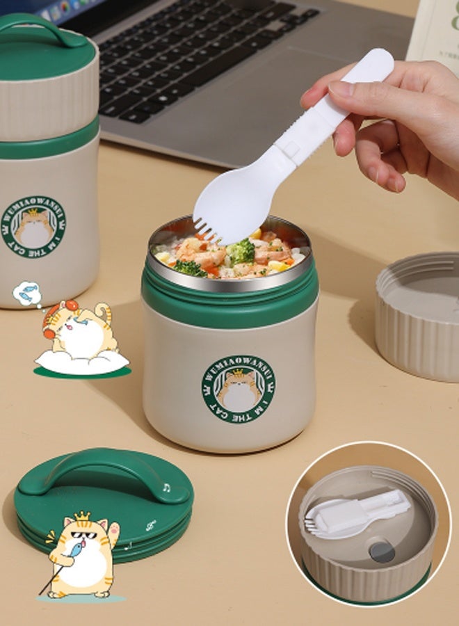 هومستر فولاذ المقاوم للصدأ صندوق الغداء حاوية ، 3-طبقة معزولة صندوق بنتو الميكروويف صحن الحساء الآمن للبالغين ، حاوية الأغذية الحرارية لمدرسة عمال المكاتب ، نزهة ، في الهواء الطلق (580 مل) - Image 4