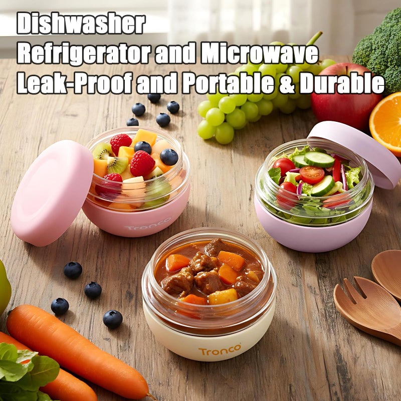 Tronco 16 oz Glass Food Storage Containers with Lids, Airtight, Leak & Spill Proof Glass Lunch Bowls for Meal Prep, Salad, Yogurt, Soup & Stew, Microwave & Dishwasher Safe, BPA-Free, Set of 1 - Image 4