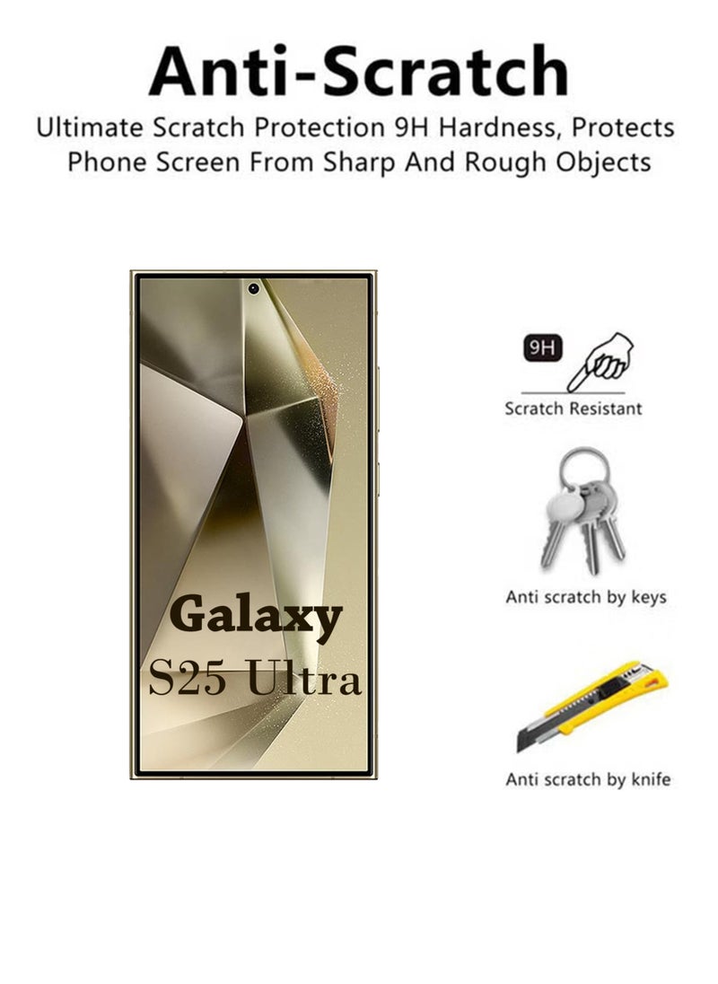 Generic - 2 Pack Screen Protector for Samsung Galaxy S25 Ultra | Tempered Glass Available in Combo Pack Compatible with Samsung Galaxy S25 Ultra | Screen Protector Full HD Quality Tempered Glass Anti-Scratch Edge to Edge Coverage with Easy Installation Kit - Black - Image 1