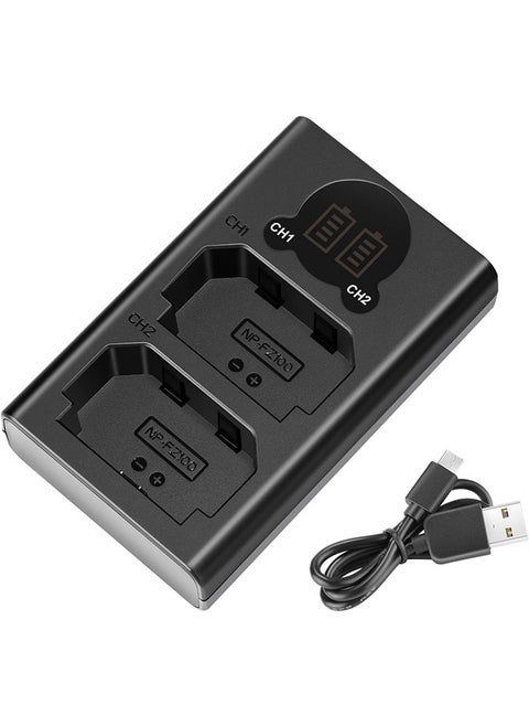 Neewer Dual USB Charger for Sony NP-FZ100 Battery, Compatible with Sony ZV-E1, FX3, FX30, A1, A9 II, A7R V, A7S III, A7 IV, A6600, A7C Cameras, Designed with LCD Display, Versatile Charging Options