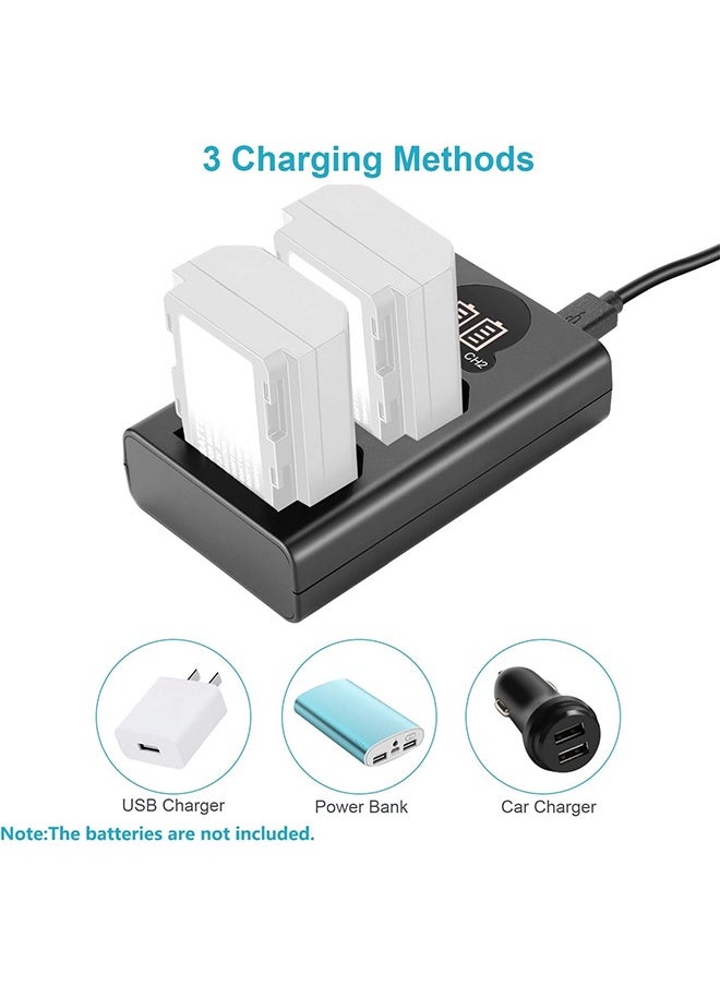Neewer - Neewer Dual USB Charger for Sony NP-FZ100 Battery, Compatible with Sony ZV-E1, FX3, FX30, A1, A9 II, A7R V, A7S III, A7 IV, A6600, A7C Cameras, Designed with LCD Display, Versatile Charging Options - Image 1