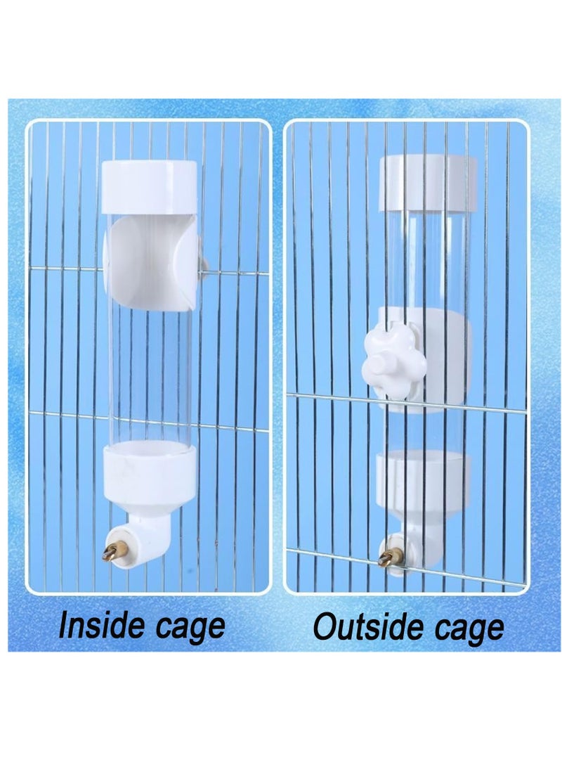 2 Pcs Bird Feeder and Drinker Set, Parakeet Water Dispenser for Cage Bird Drinking Water Bottle Parrot Automatic Drinking Device for Budgie Cockatiel Lovebirds Canary Finch, 400ml - Image 3