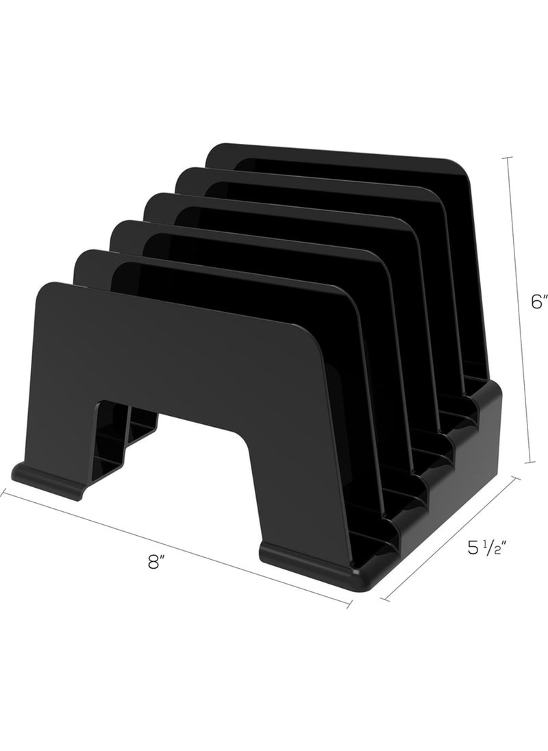 Deflecto Deflecto Sustainable Small Incline Sorter 34504 Black Plastic 5 Compartments 30 Recycled Material 20 in L  - Image 5