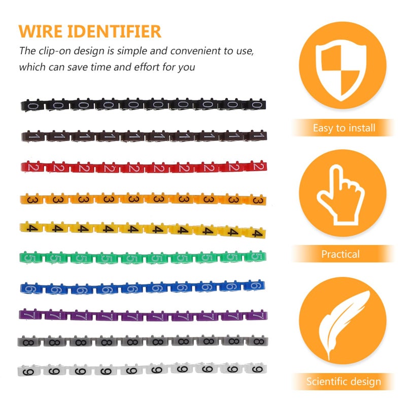 100 Pcs Clip On Cable Markers for Wire Identification Electrical Cord Labels in White - Image 4