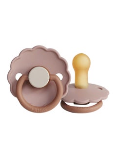 FRIGG Daisy Block Latex Baby Pacifier, 6-18 Months, Pack of 1, Size 2 - Biscuit  - Image 1