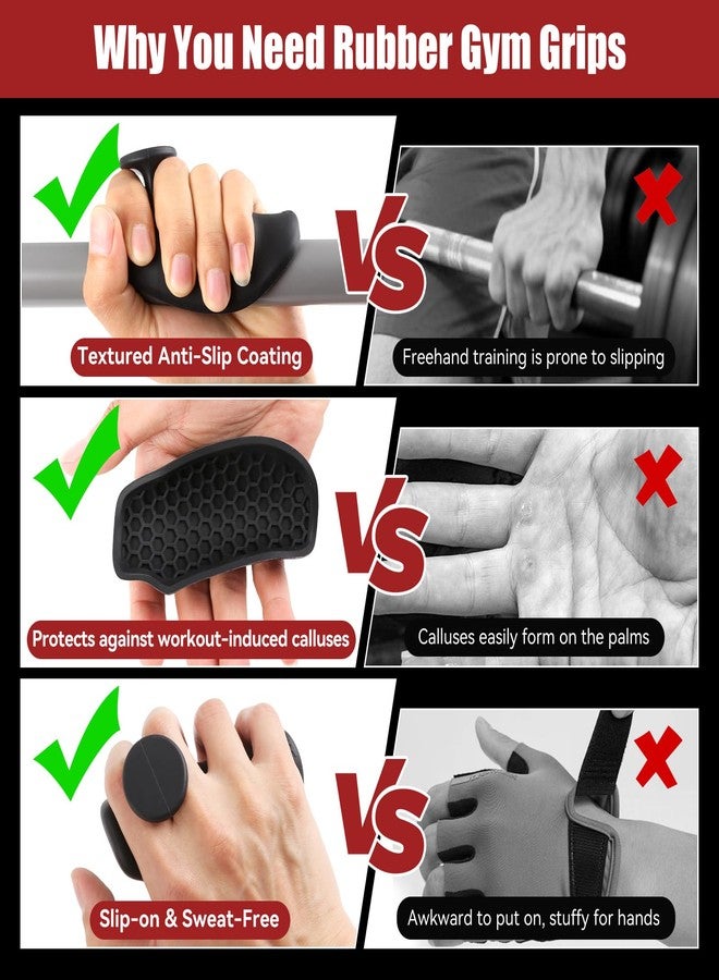 HUAFA Anti-Slip Workout Grips, 4.1 Inch Workout Weight Lifting Grips Pads，Ergonomics Weight Lifting Gloves for Men Women Deadlift, Fitness Training and Exercise, Large Gym Grips Pads for Palm Protection - Image 4