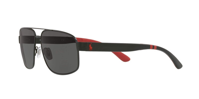 Polo Ralph Lauren Mens PH3112 Aviator Sunglasses, Matte Black/Grey, 62 mm - Image 3
