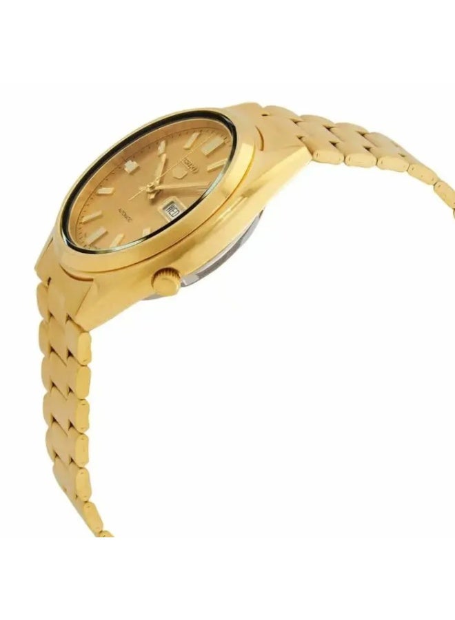 Seiko سايكو 5 SNXS80K1 – ساعة أوتوماتيكية من الفولاذ المقاوم للصدأ للرجال – قرص ذهبي – 37 مم - Image 4