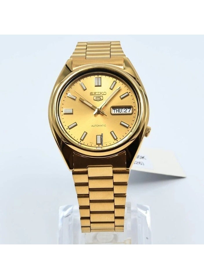 Seiko سايكو 5 SNXS80K1 – ساعة أوتوماتيكية من الفولاذ المقاوم للصدأ للرجال – قرص ذهبي – 37 مم - Image 1