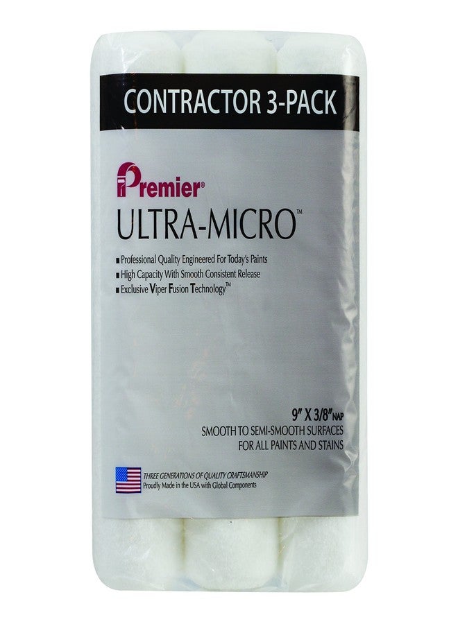 Premier 9" x 3/8" Nap Ultra-Micro Roller Cover, 3 Pack, 3PK9UM38 - Image 2