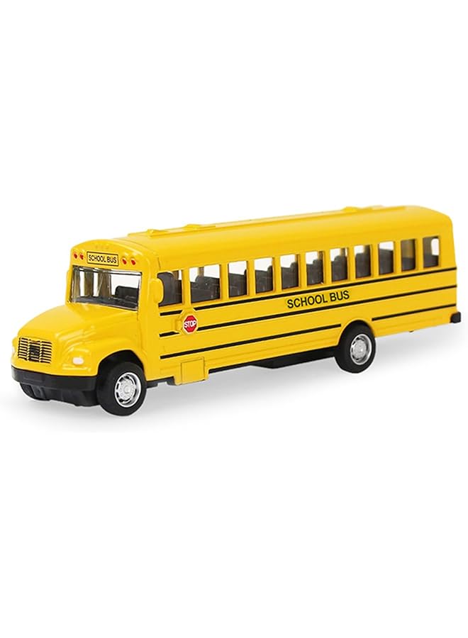 إي سي في في لعبة حافلة مدرسية للأطفال الصغار، مركبات لعب للحافلات الصفراء المصبوبة مع آلية السحب للخلف، أفضل هدية عيد ميلاد للأولاد والبنات، 8 بوصات - Image 1