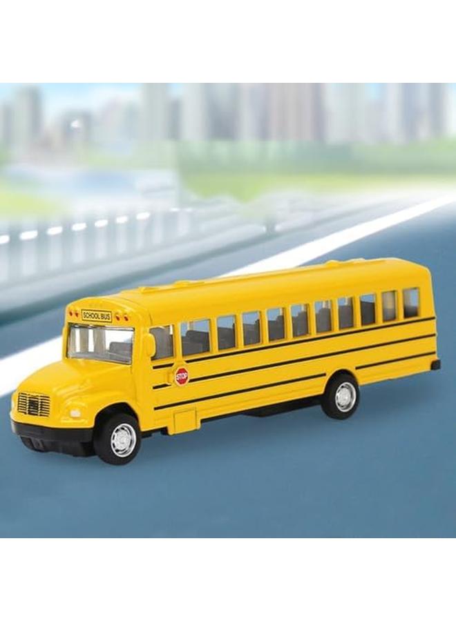 إي سي في في لعبة حافلة مدرسية للأطفال الصغار، مركبات لعب للحافلات الصفراء المصبوبة مع آلية السحب للخلف، أفضل هدية عيد ميلاد للأولاد والبنات، 8 بوصات - Image 3