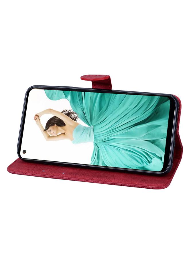 اس-توب جراب لهاتف Samsung Galaxy A21 بتصميم جلدي بتصميم فراشات عتيق مع حامل وفتحات للبطاقات ومحفظة - Image 4