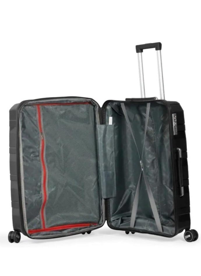 milano - Polycarbonate Cabin Luggage Set with 8 Spinner Wheels and TSA Lock 2 Pieces - Black - Image 1