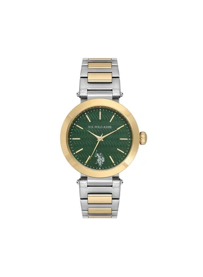 U.S. Polo Assn. Novelties 34mm Women's Watch with Green Dial & Stainless Steel Bracelet