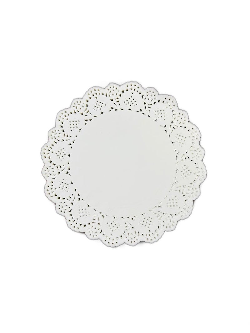 Baekence Doilies lace Paper 75 inch Pack of 100 pcs Cake Decoration for Birthdays Parties Table mats Disposable White - Image 1