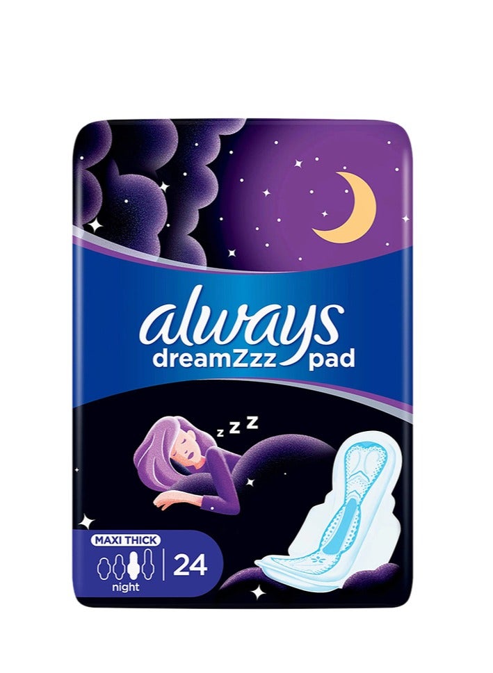 Always Maxi Thick Night Sanitary Pads Night Leak Protection Period Pads XL Dryness and Comfort Women Ladies Sanitary Napkin 24 Pads