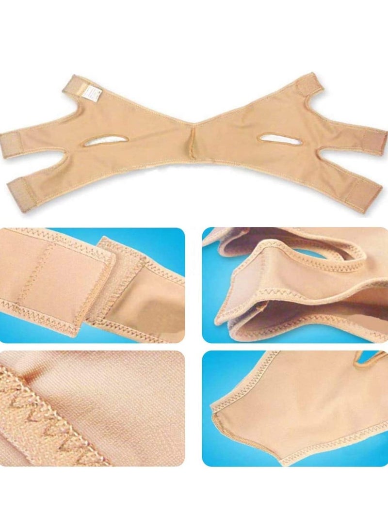 althiqahkey حزام تنحيف ورفع الوجه، حزام قناع رفيع على شكل حرف V للوجه، خط الوجه ناعم وجيد التهوية، ضغط، ضمادة لتقليل الذقن المزدوجة، مقاس XL - Image 4