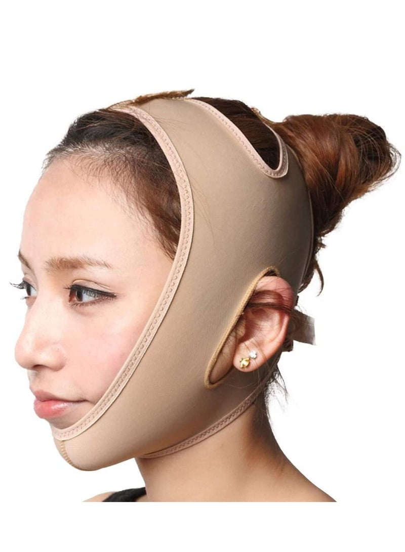 althiqahkey حزام تنحيف ورفع الوجه، حزام قناع رفيع على شكل حرف V للوجه، خط الوجه ناعم وجيد التهوية، ضغط، ضمادة لتقليل الذقن المزدوجة، مقاس XL - Image 1