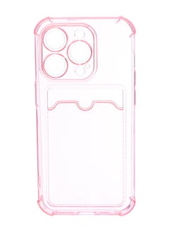 Silicone Back Phone Protection Cover With Silicone Pocket And Safety Edges For Iphone 14 Pro 6.1 - Transparent Pink