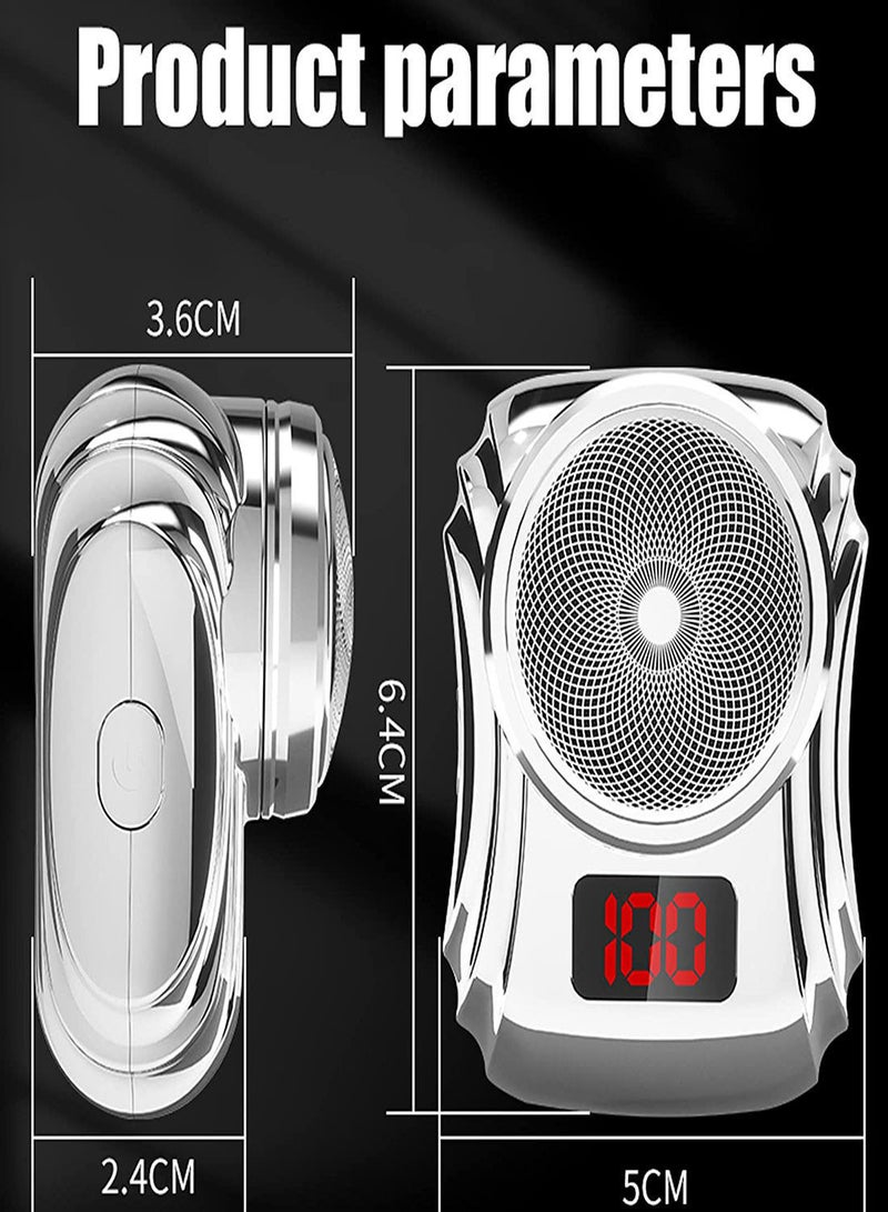 NIBEMINENT Mini Electric Shaver, Pocket Portable Face Razor Wet and Dry Shaver for men with LED Power Display, IPX7 Waterproof, USB C Rechargeable Travel - Image 2