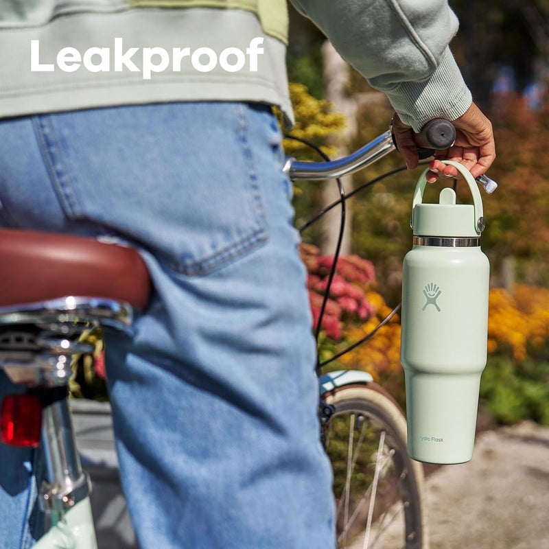 Hydro Flask Wide Mouth Insulated Travel Bottle with Straw Cap Tonal Oat, 950ml - Image 3