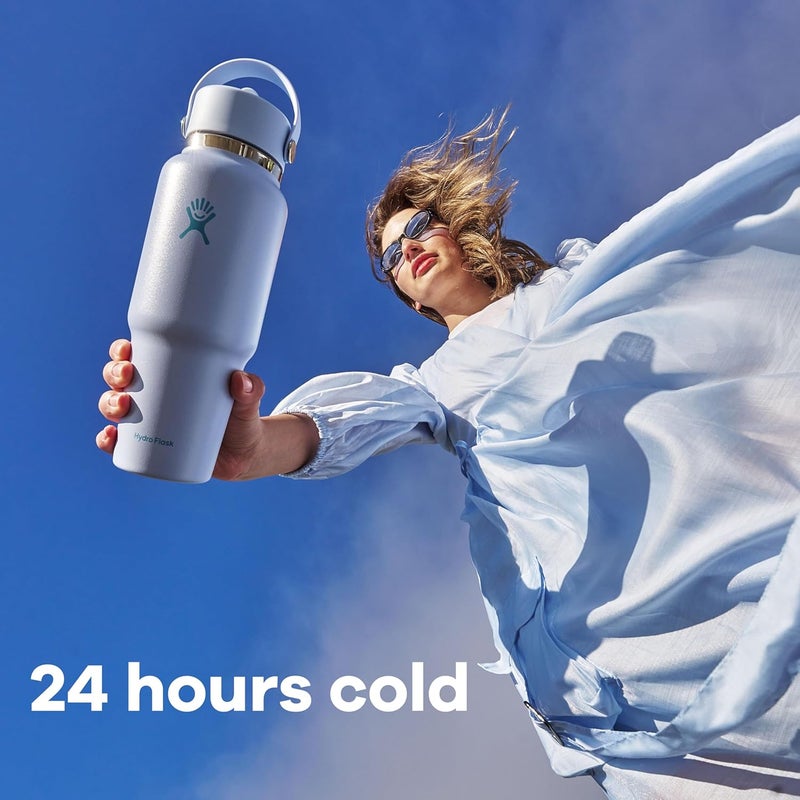 Hydro Flask Wide Mouth Insulated Travel Bottle with Straw Cap Tonal Oat, 950ml - Image 4