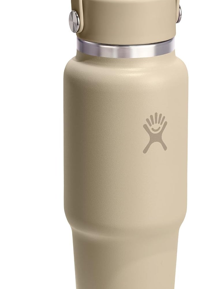 Hydro Flask Wide Mouth Insulated Travel Bottle with Straw Cap Tonal Oat, 950ml - Image 2