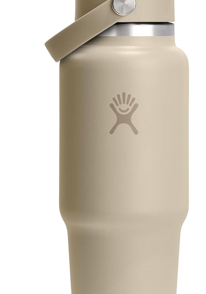 Hydro Flask Wide Mouth Insulated Travel Bottle with Straw Cap Tonal Oat, 950ml - Image 1