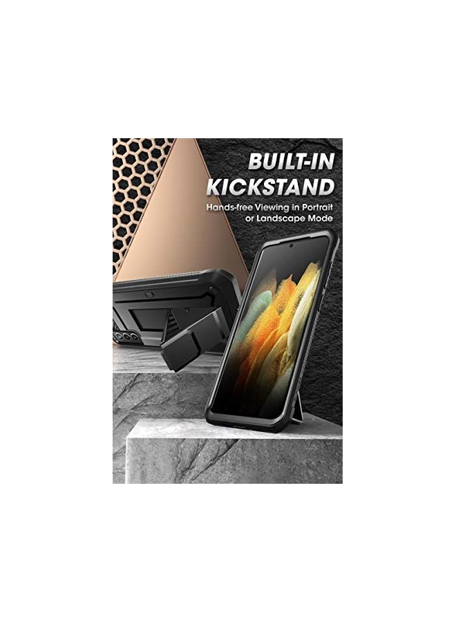 SupCase Unicorn Beetle Pro Series Case Designed for Samsung Galaxy S21 5G (2021 Release), Full-Body Dual Layer Rugged Holster & Kickstand Case Without Built-in Screen Protector (Black) - Image 3