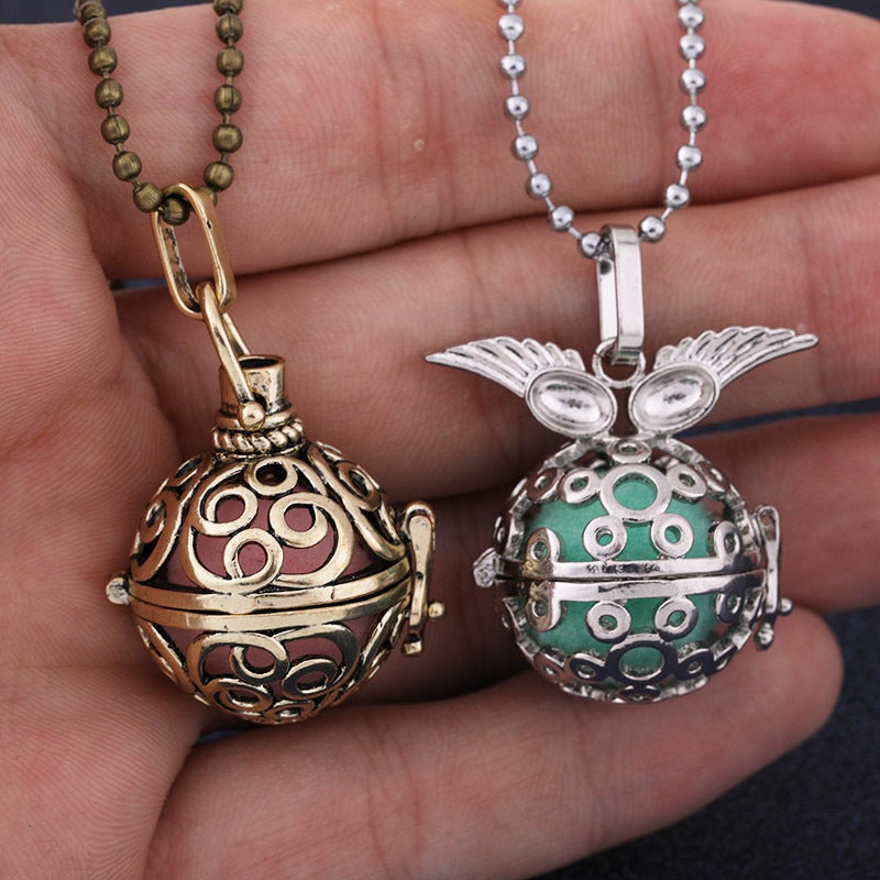 Hot Sale Aromatherapy Goldfish Style Zircon Cage Hollow Necklace Essential Oil Diffuser Perfume Box Antique Hanfu Accessories - Image 5