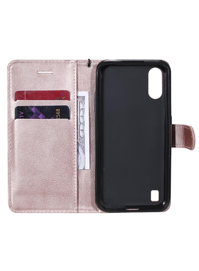 S-TOP Case For Samsung Galaxy M01 Solid Color Horizontal Flip Protective Leather Case with Holder & Card Slots & Wallet & Photo Frame & Lanyard - Image 4