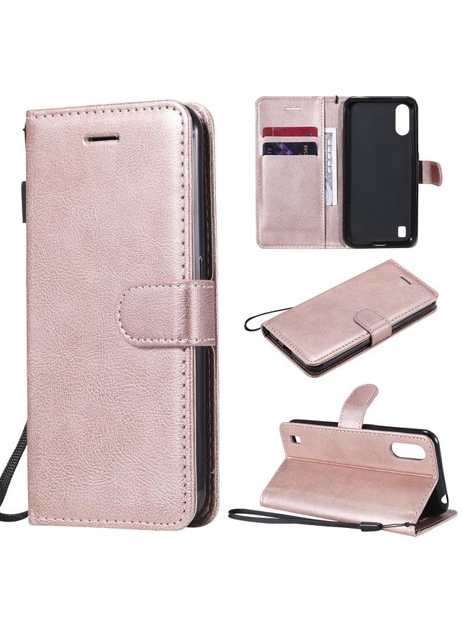 S-TOP Case For Samsung Galaxy M01 Solid Color Horizontal Flip Protective Leather Case with Holder & Card Slots & Wallet & Photo Frame & Lanyard - Image 1