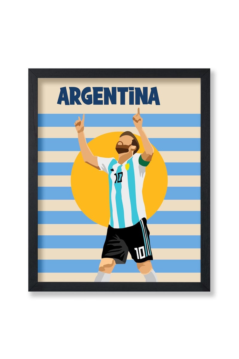 Poster Master Sports Poster - Argentina Print - Soccer Art - Football Art - Lionel Art - Soccer Player Art - Athlete Art - World Cup Art - Great Living Room or Gym Wall Decor - 8x10 UNFRAMED Wall Art - Image 1