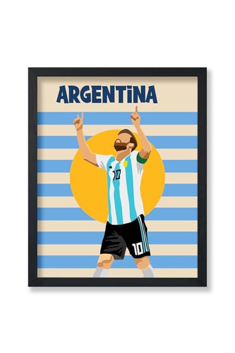 Poster Master Sports Poster - Argentina Print - Soccer Art - Football Art - Lionel Art - Soccer Player Art - Athlete Art - World Cup Art - Great Living Room or Gym Wall Decor - 8x10 UNFRAMED Wall Art - Image 2