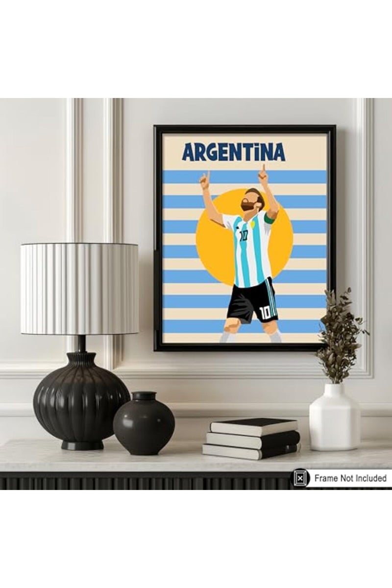 Poster Master Sports Poster - Argentina Print - Soccer Art - Football Art - Lionel Art - Soccer Player Art - Athlete Art - World Cup Art - Great Living Room or Gym Wall Decor - 8x10 UNFRAMED Wall Art - Image 4